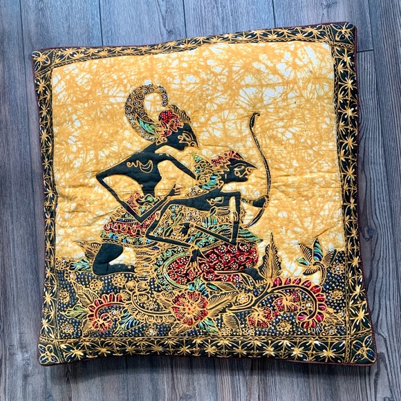 Yellow and Black Decorative Pillow - Picture 1 of 14